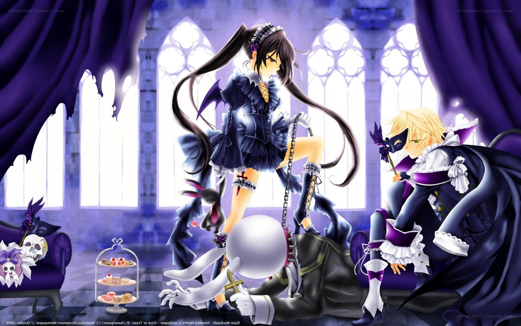 Dark fantasy anime scene