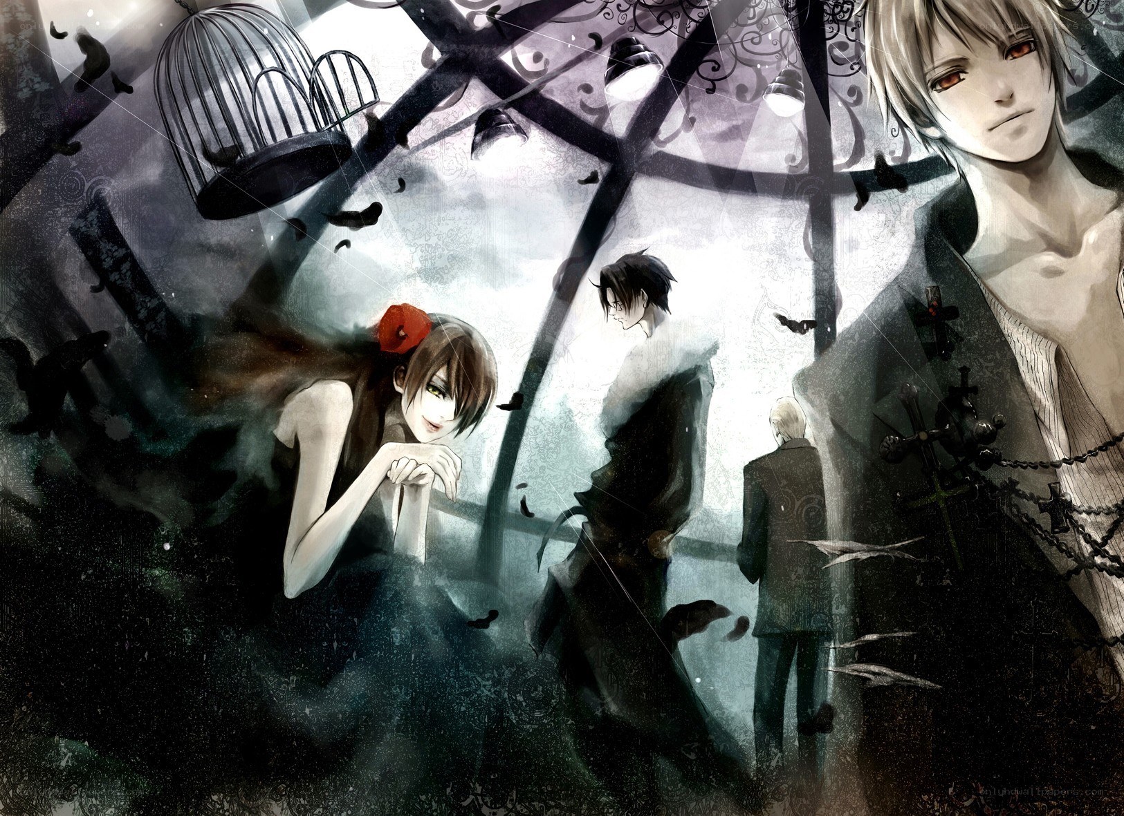 dark fantasy anime scene