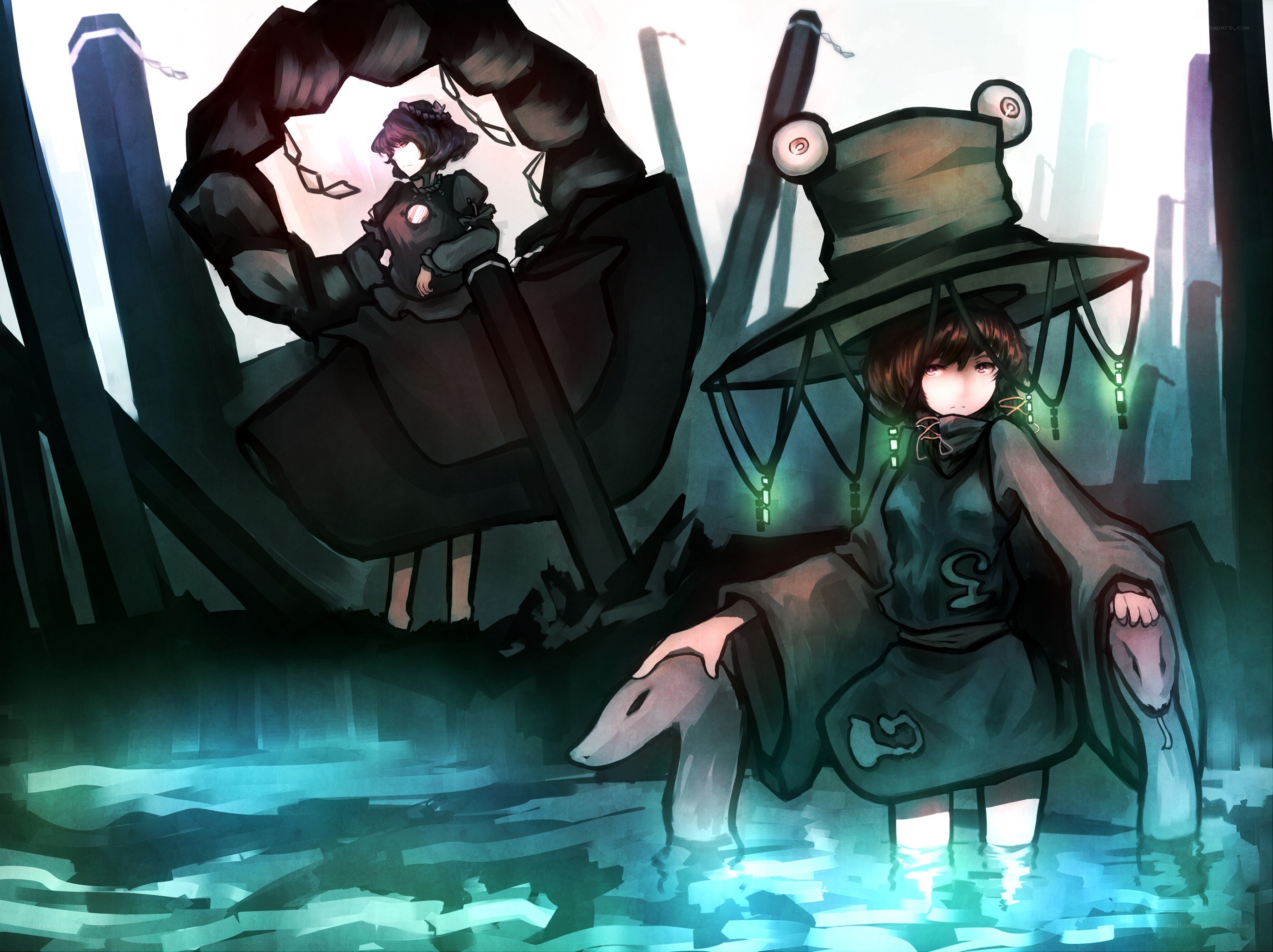 Dark fantasy anime scene