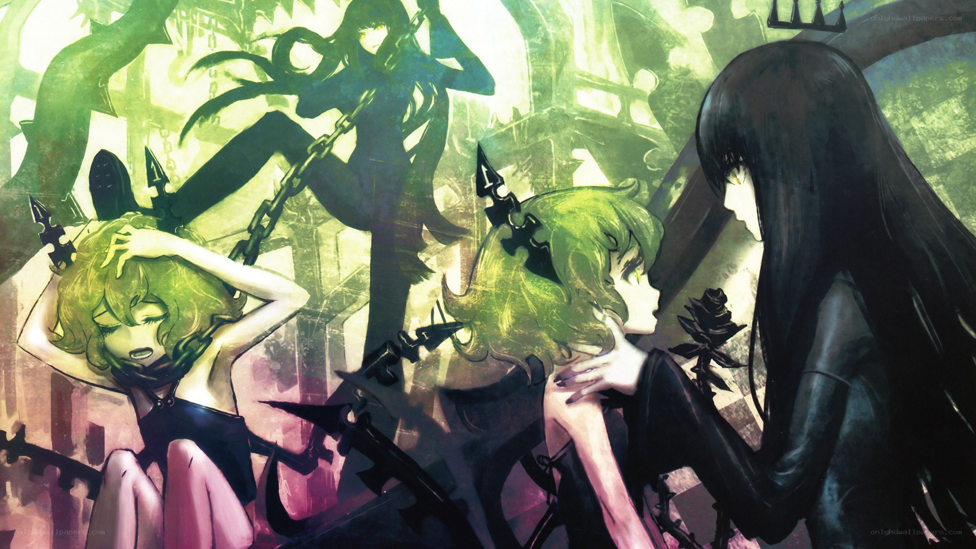 Dark fantasy anime scene