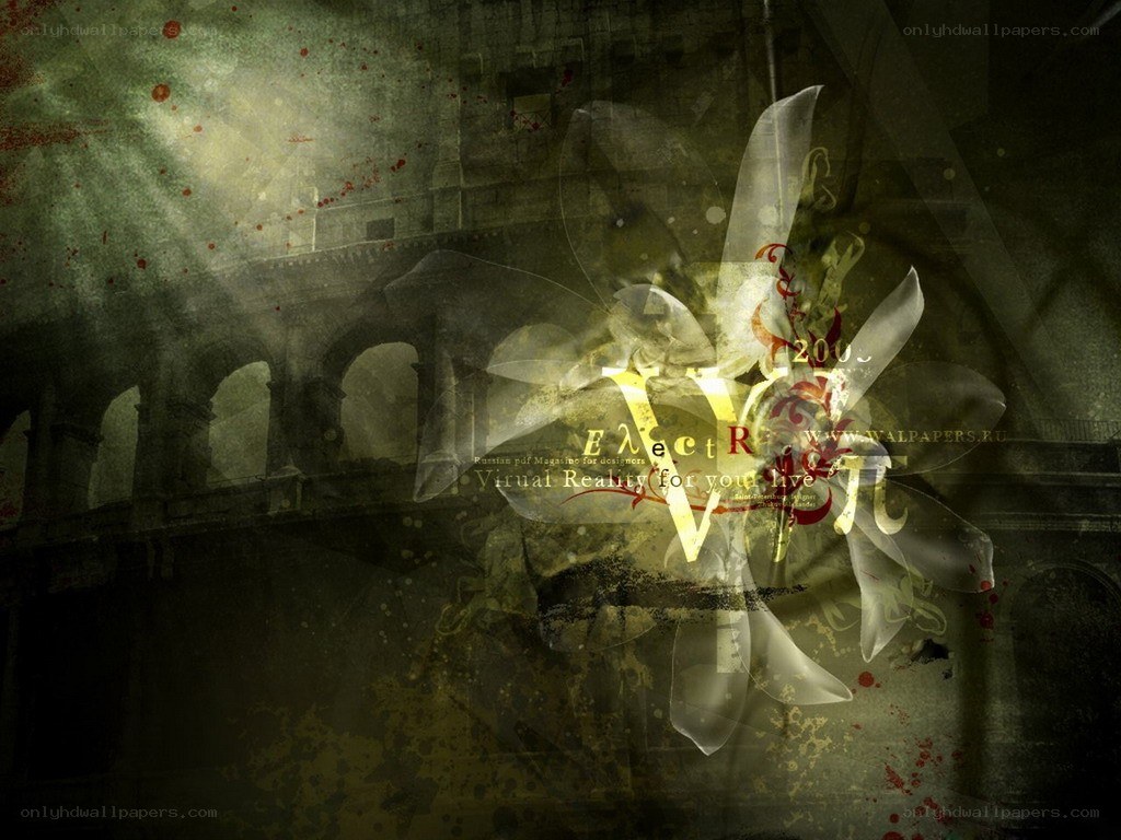 Dark fantasy architectural wallpaper