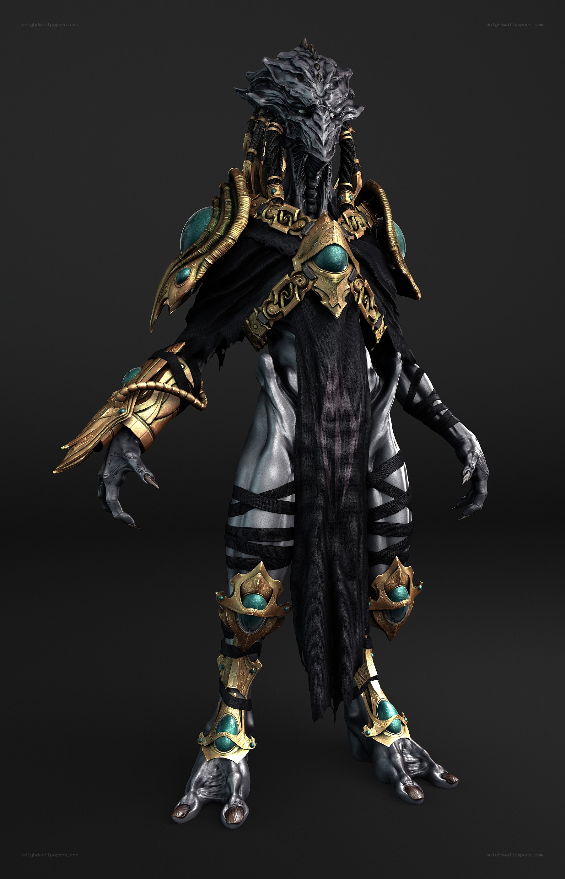 dark fantasy armored creature