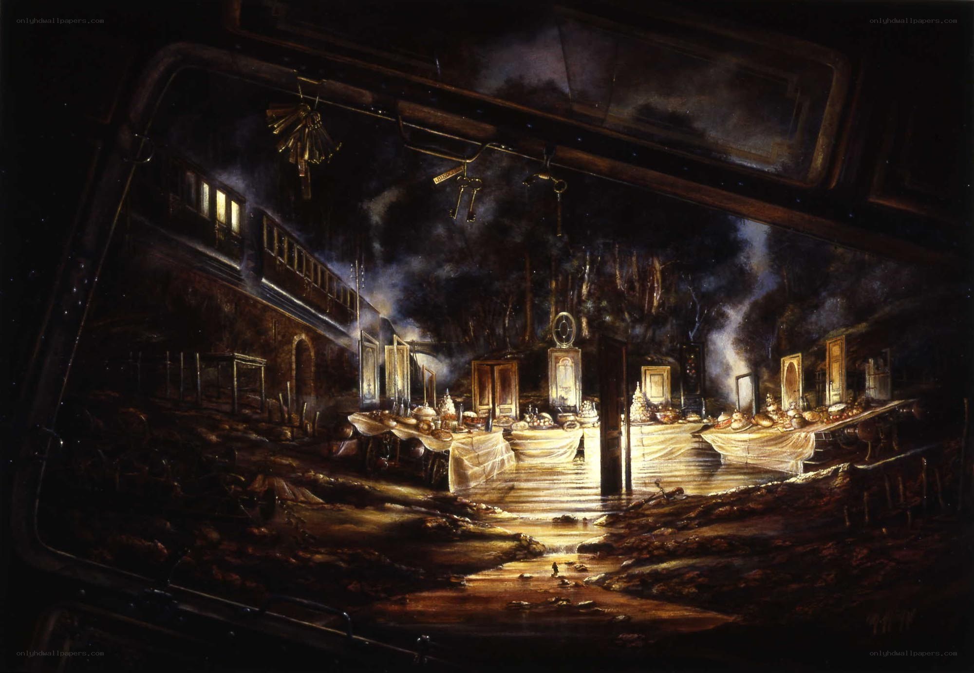 Dark fantasy banquet hall
