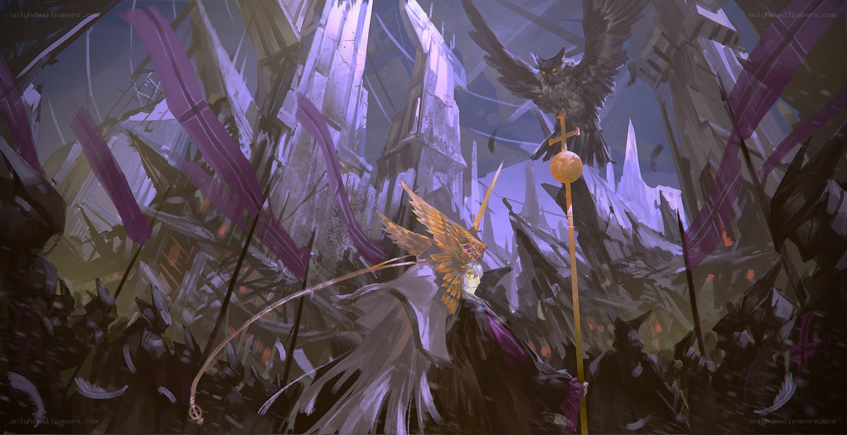 Dark fantasy battle scene