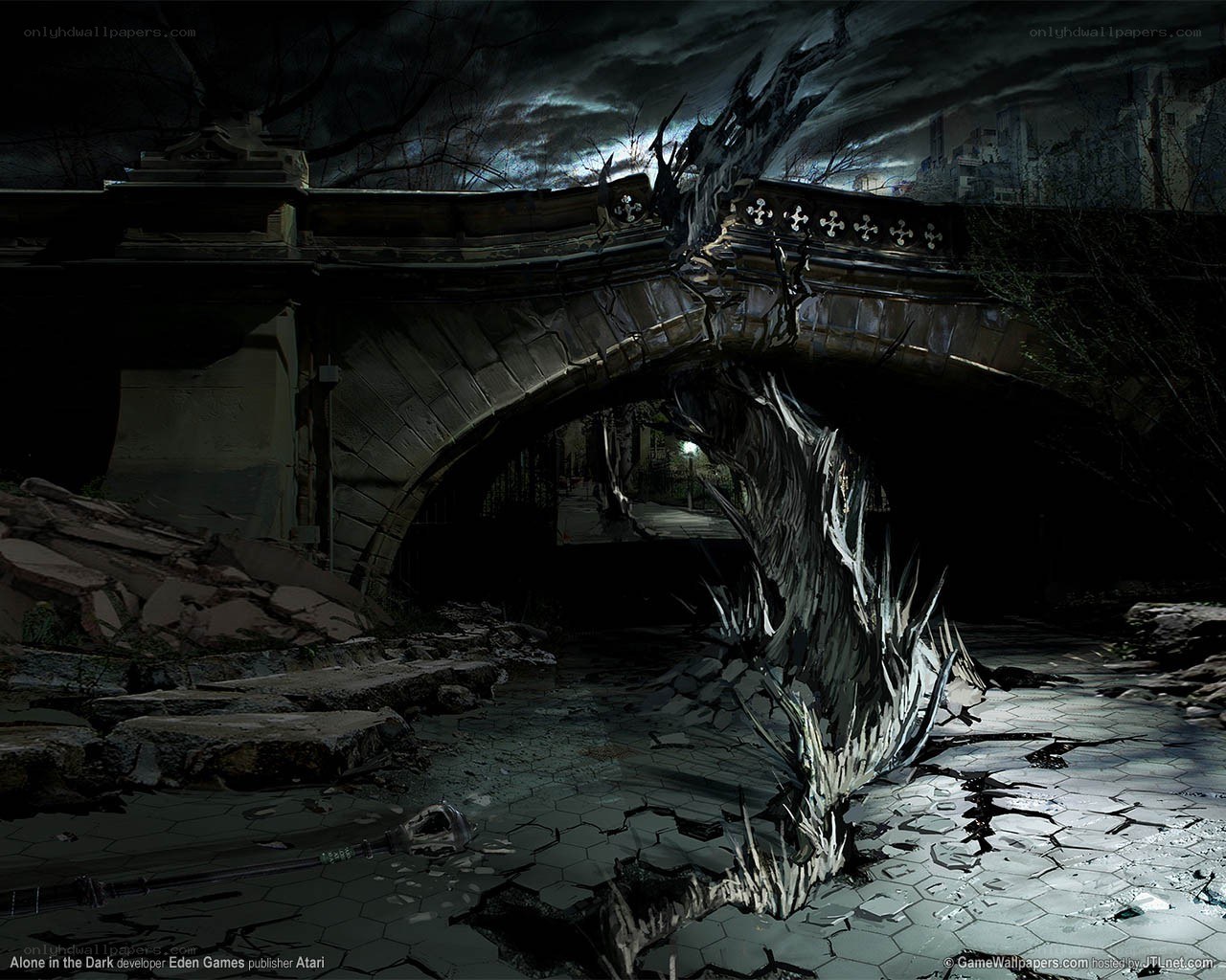 Dark fantasy bridge destruction