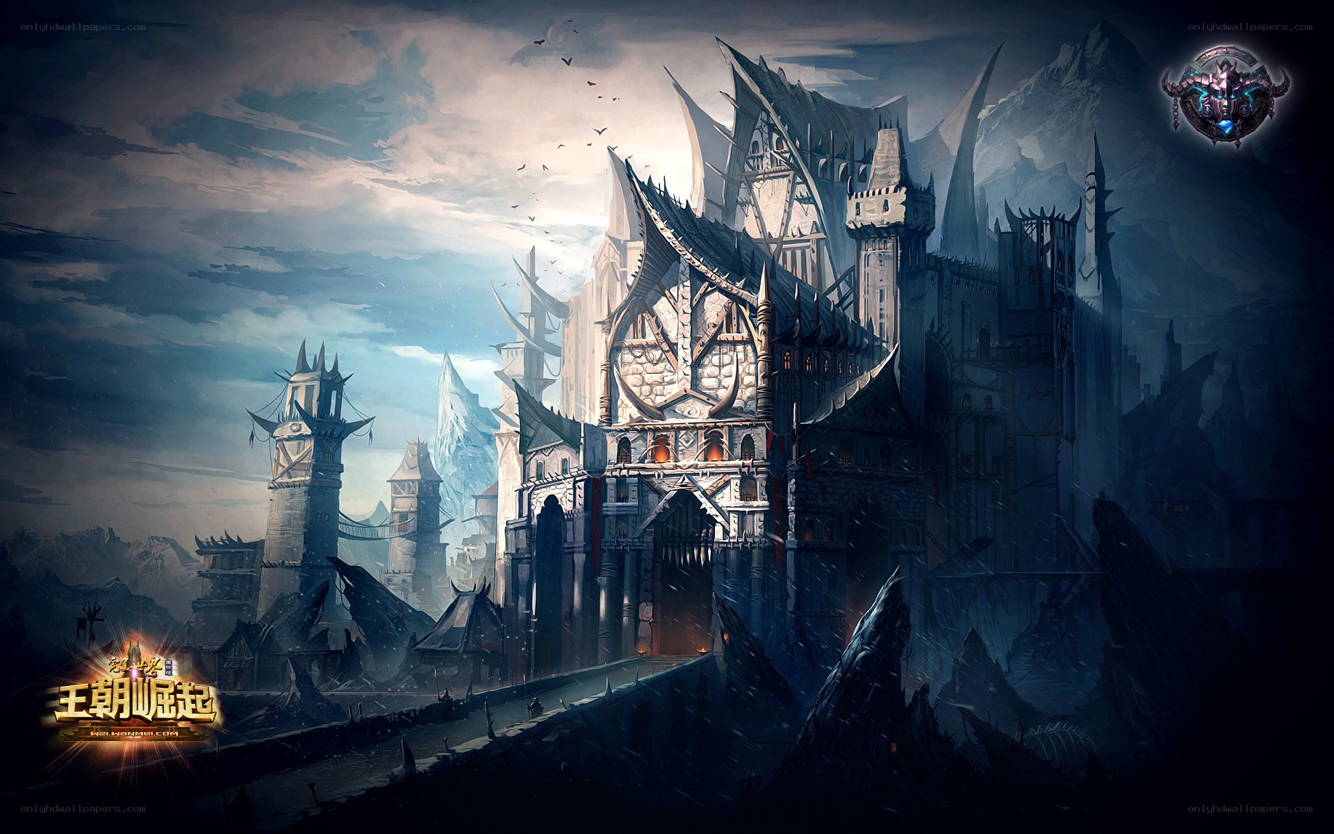 Dark fantasy castle landscape