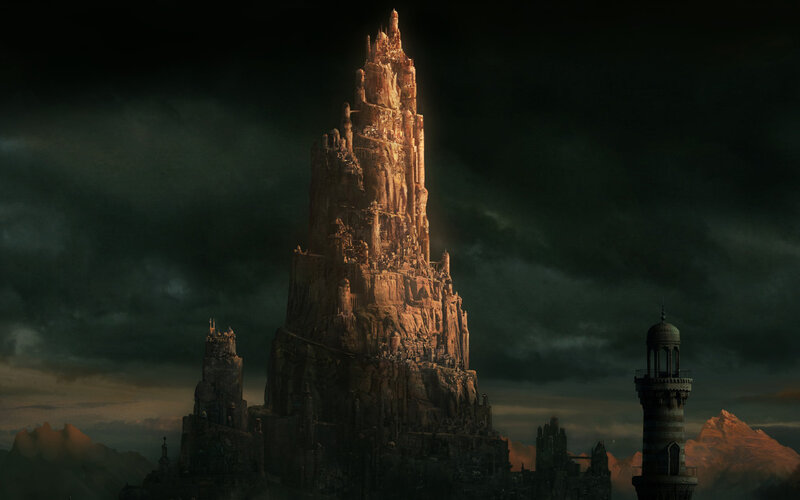 Dark fantasy castle tower