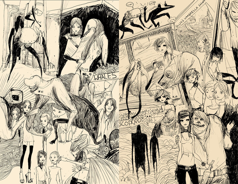 Dark fantasy character collage