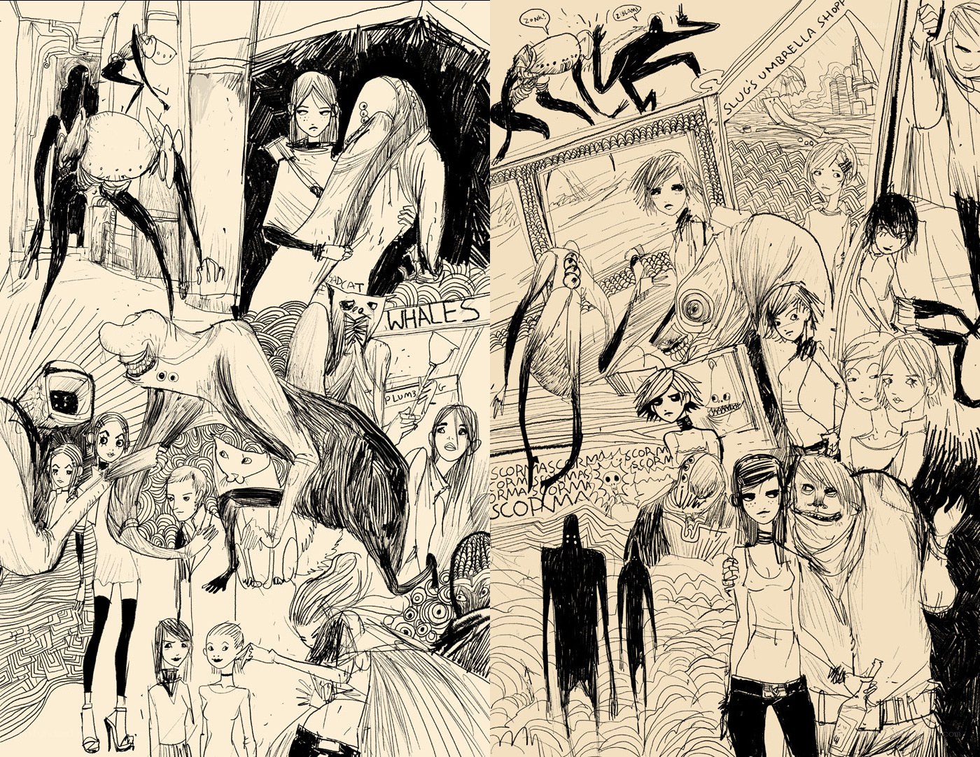 Dark fantasy character collage