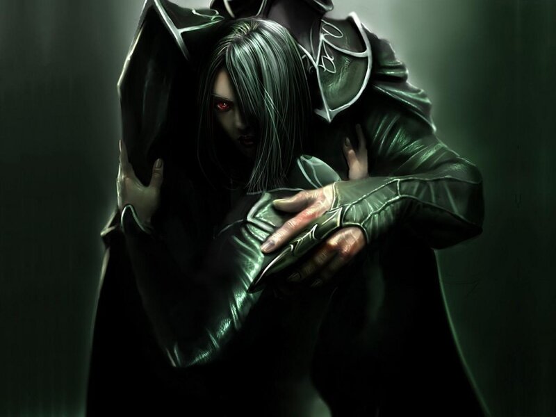dark fantasy character embrace