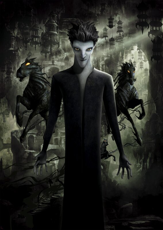 Dark fantasy character with horses