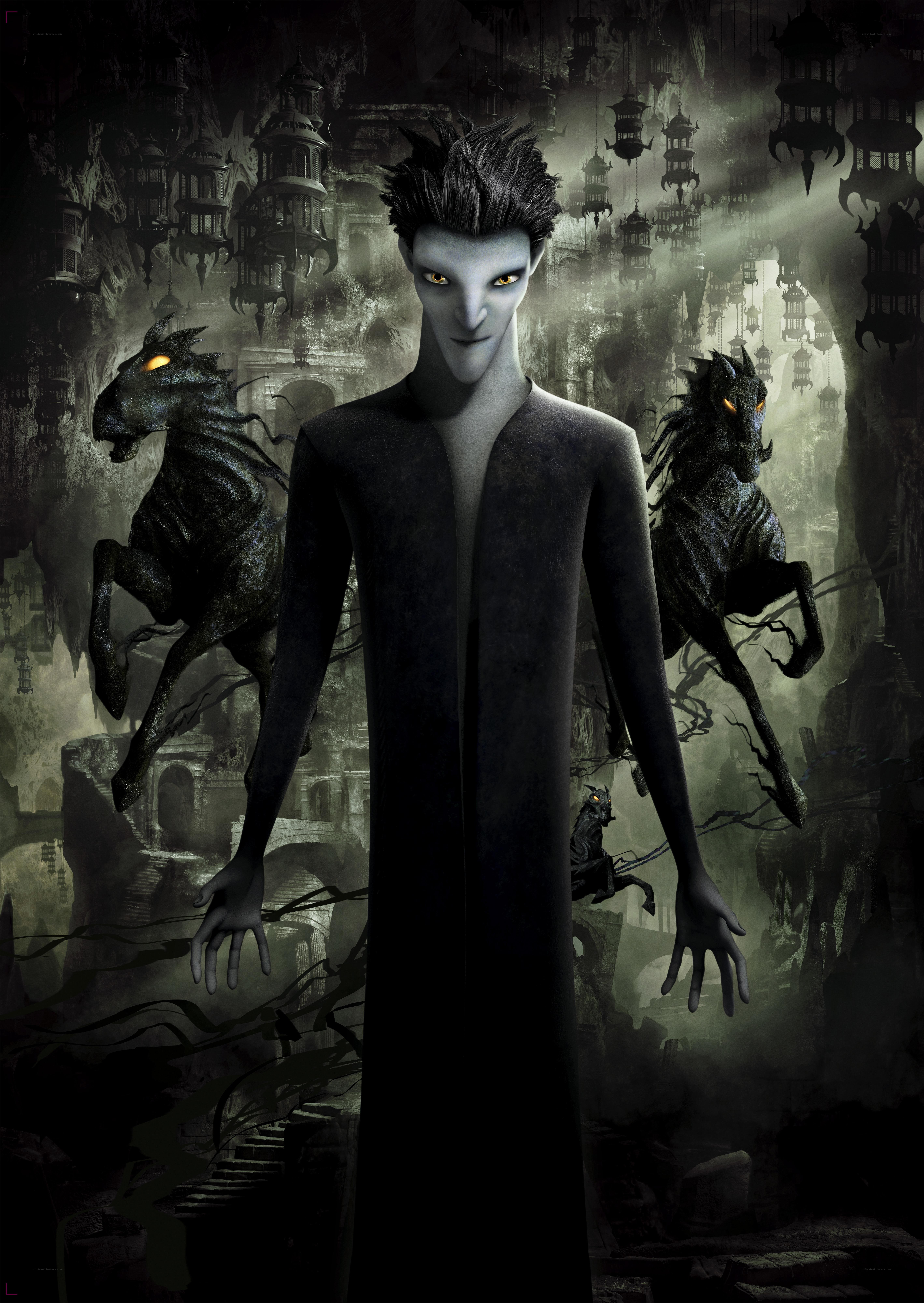 Dark fantasy character with horses