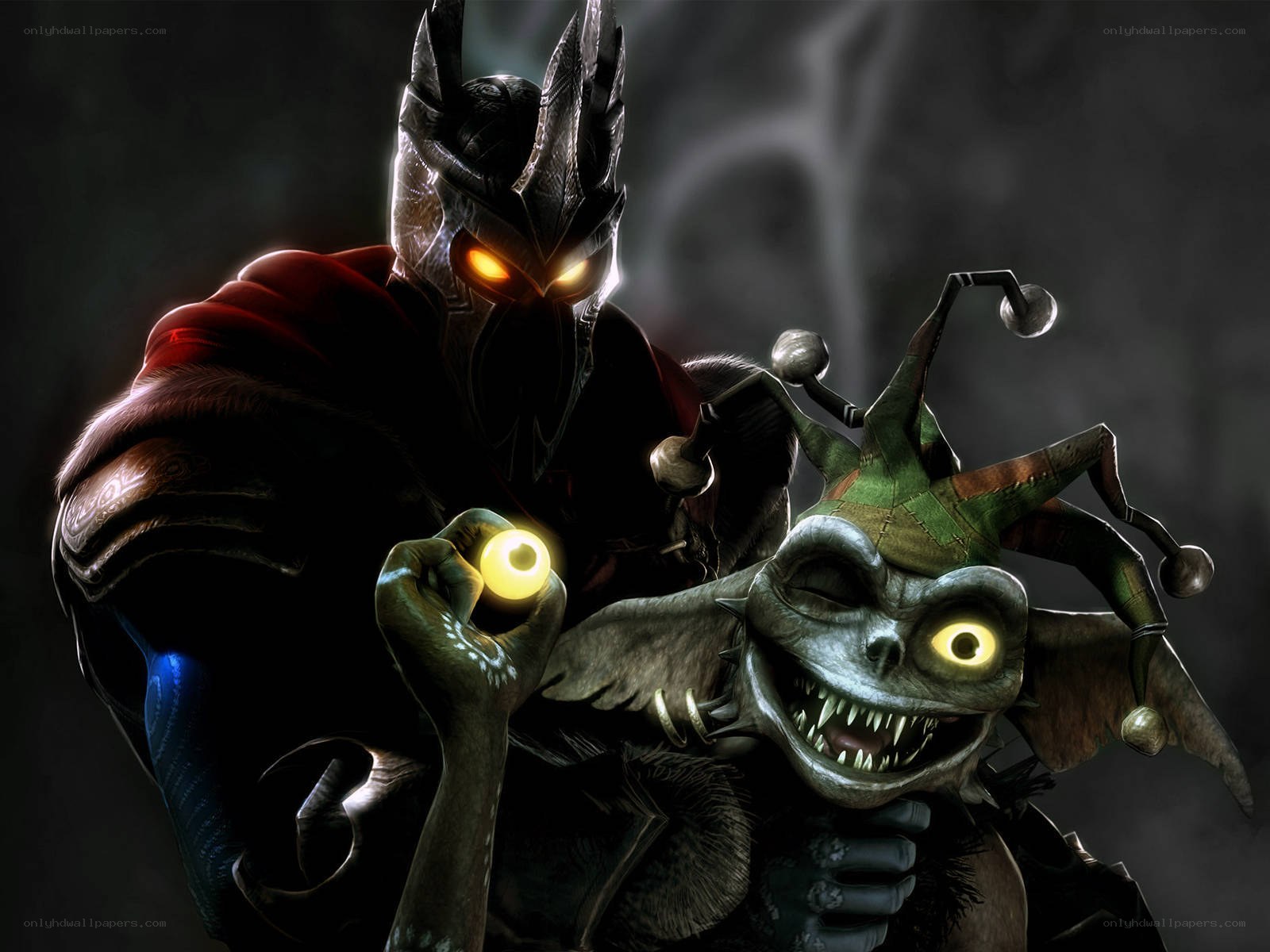 dark fantasy character with jester