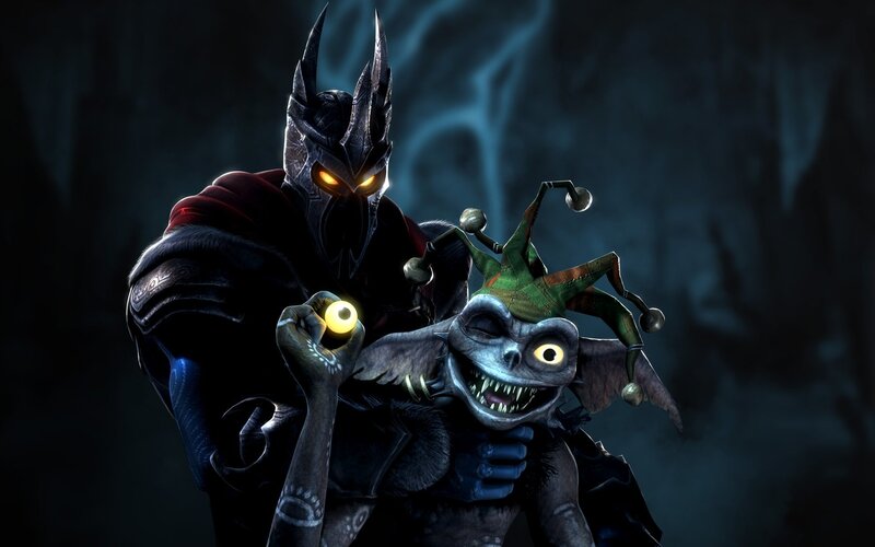 dark fantasy character with jester