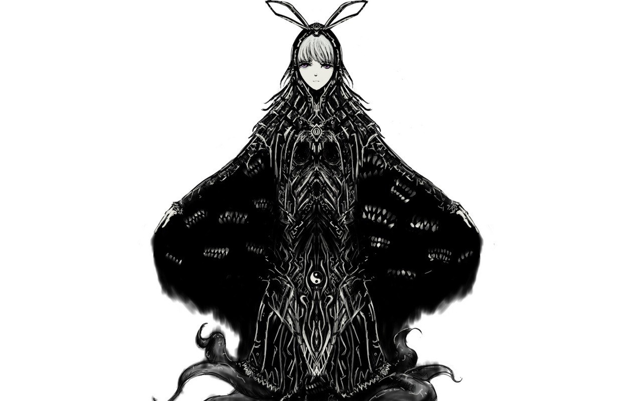 Dark fantasy character with moth wings