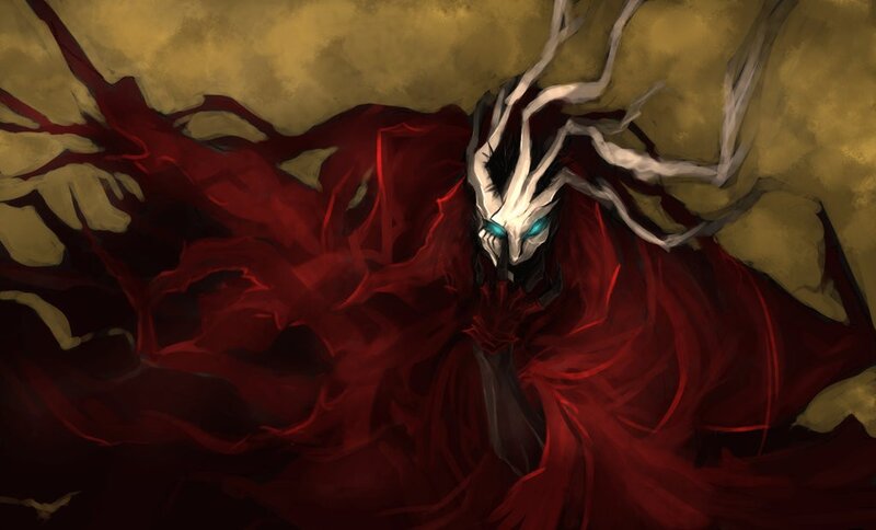 dark fantasy character with red cloak