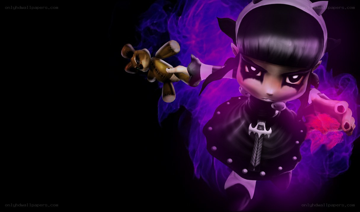 dark fantasy character with teddy bear