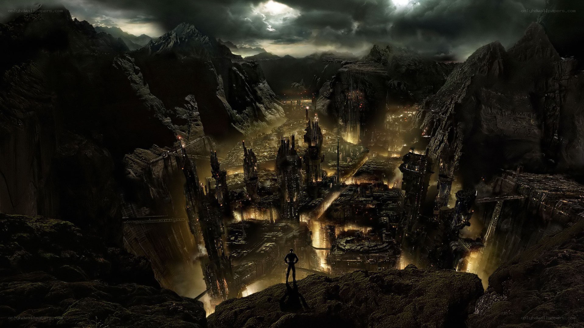 dark fantasy cityscape