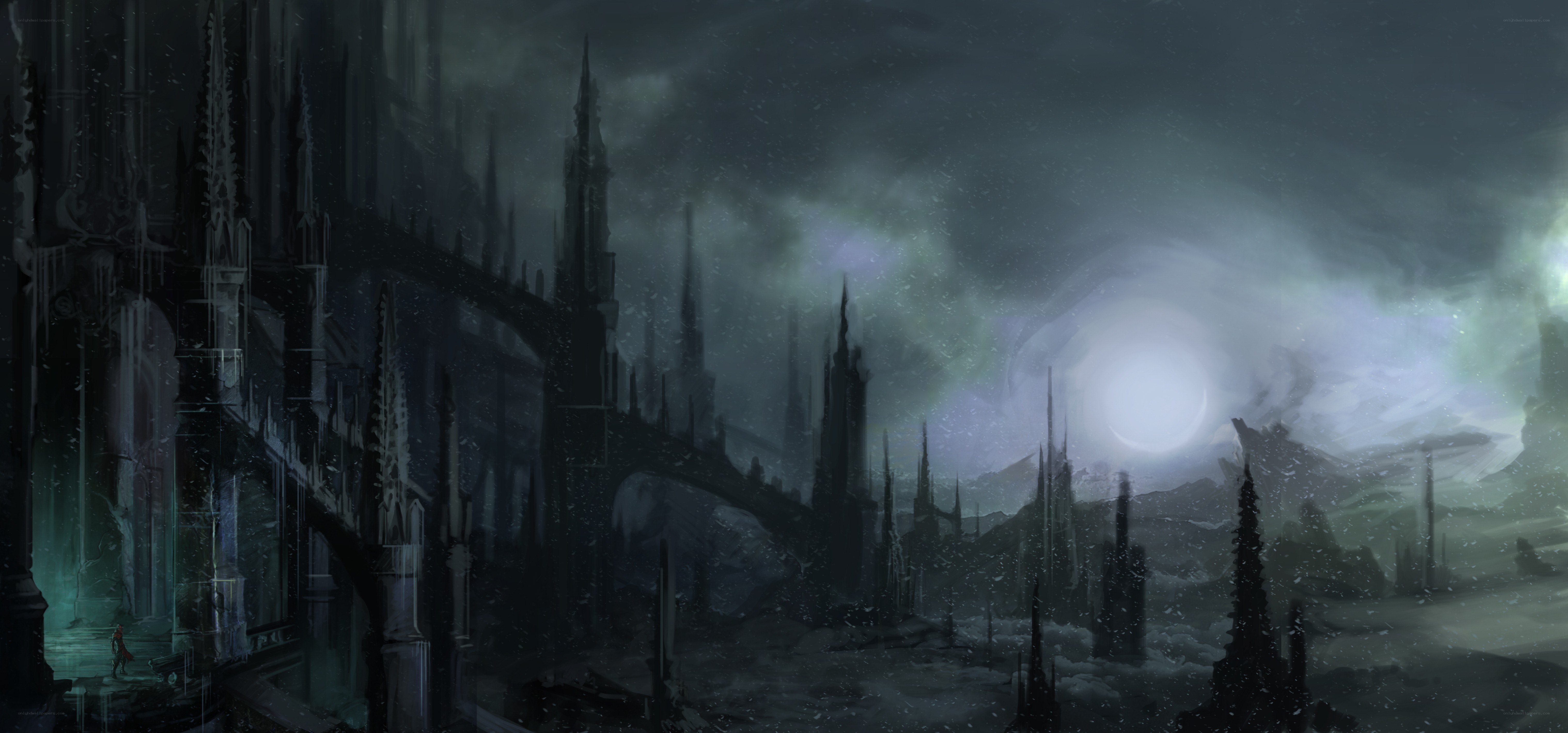 dark fantasy cityscape