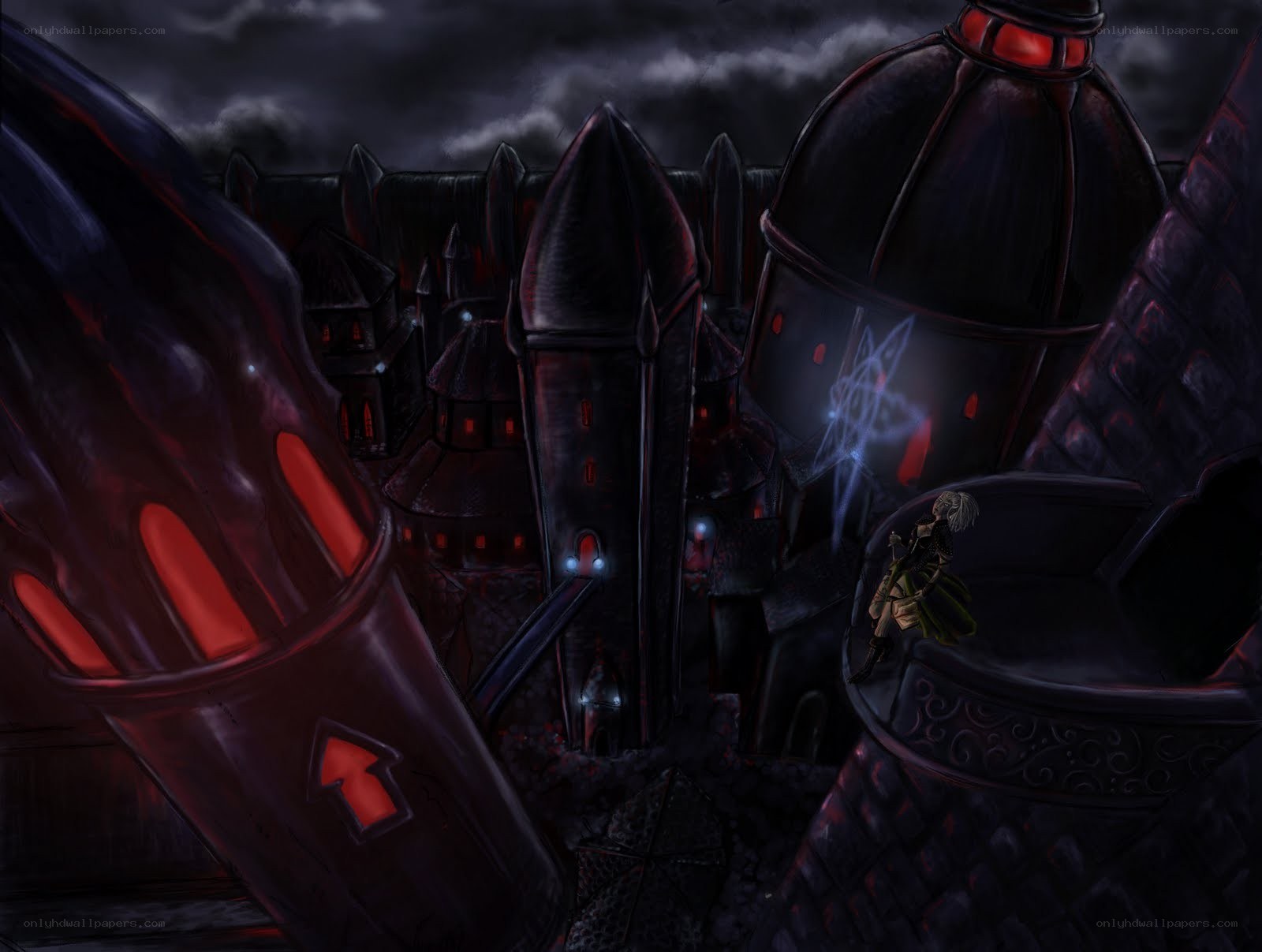 dark fantasy cityscape