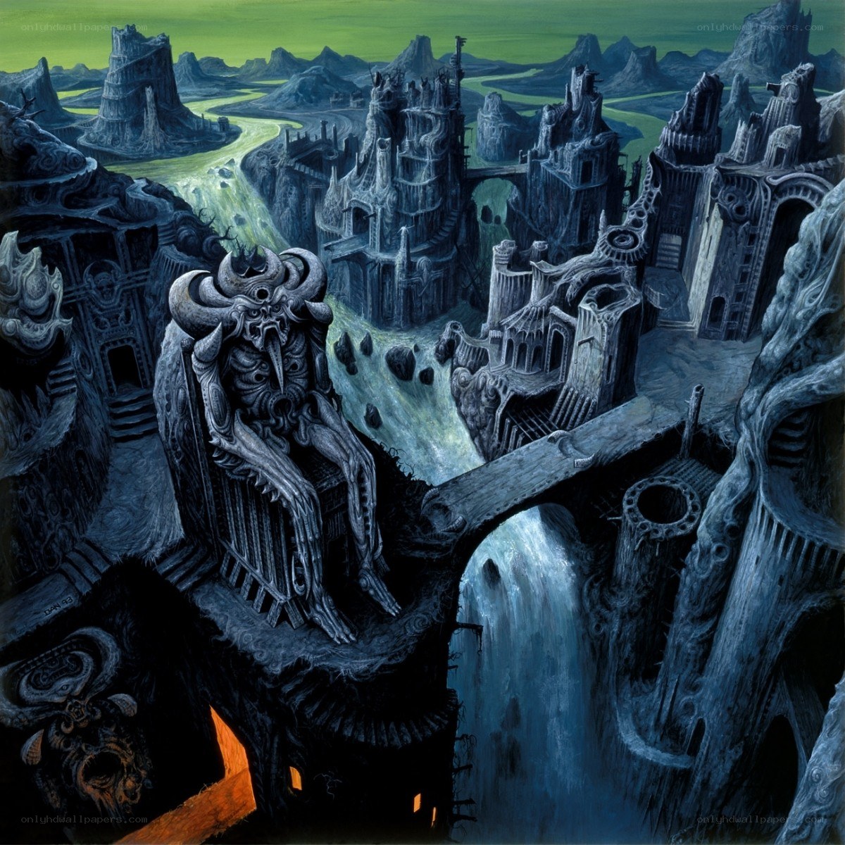 Dark fantasy cityscape