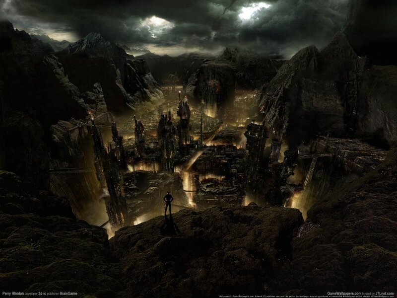 dark fantasy cityscape
