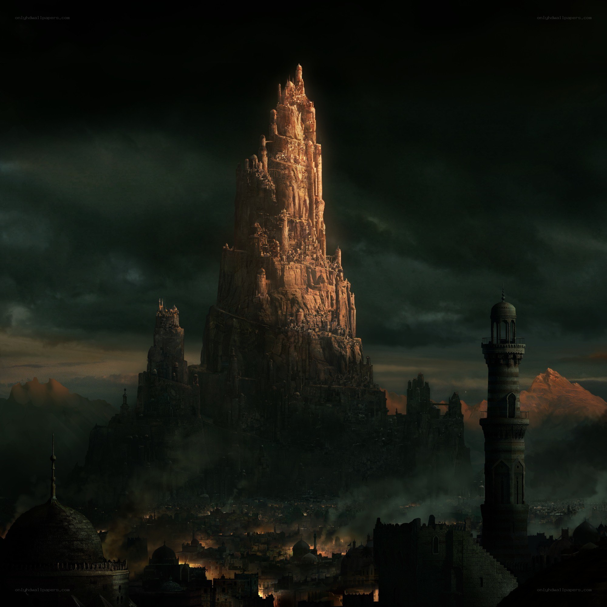Dark fantasy cityscape