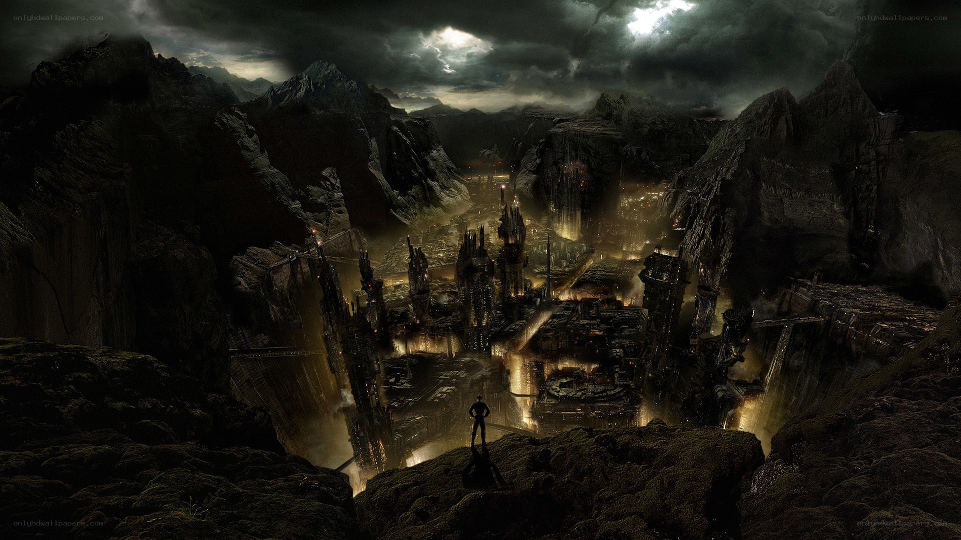 dark fantasy cityscape