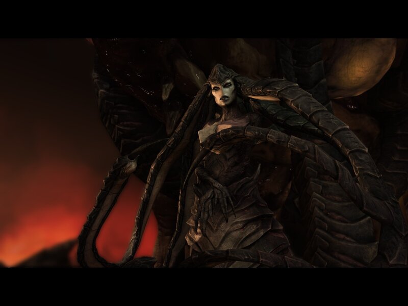 dark fantasy creature in lava