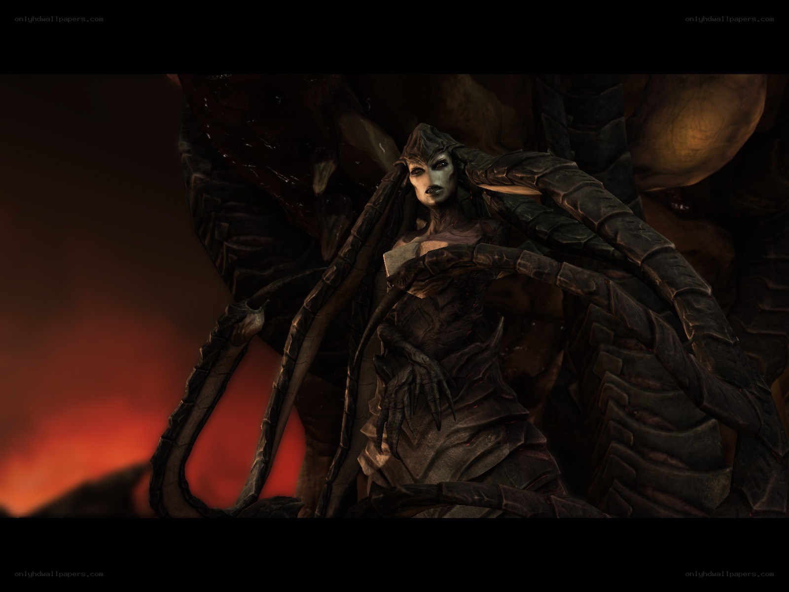 dark fantasy creature in lava