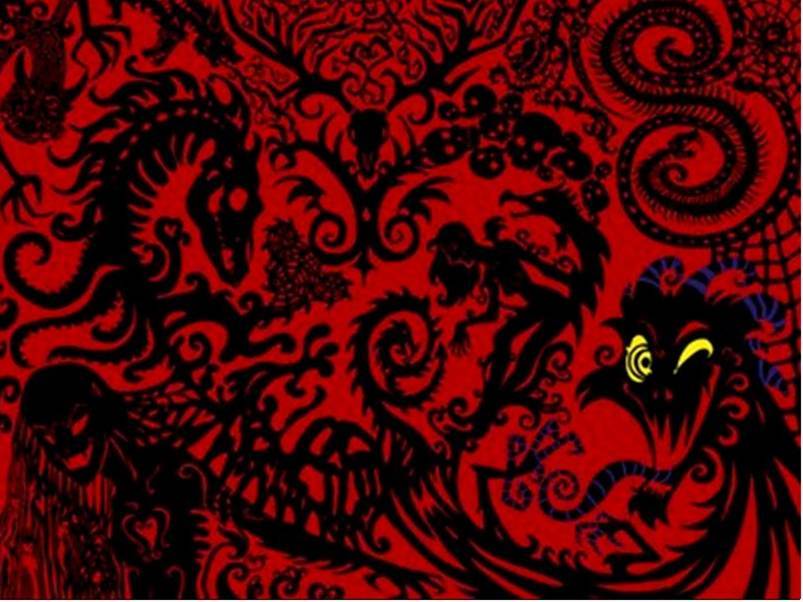dark fantasy creature pattern