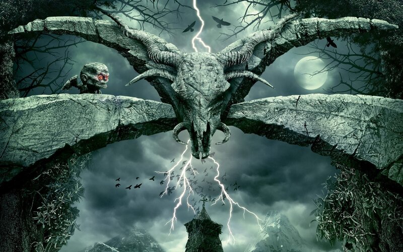 dark fantasy creature scene