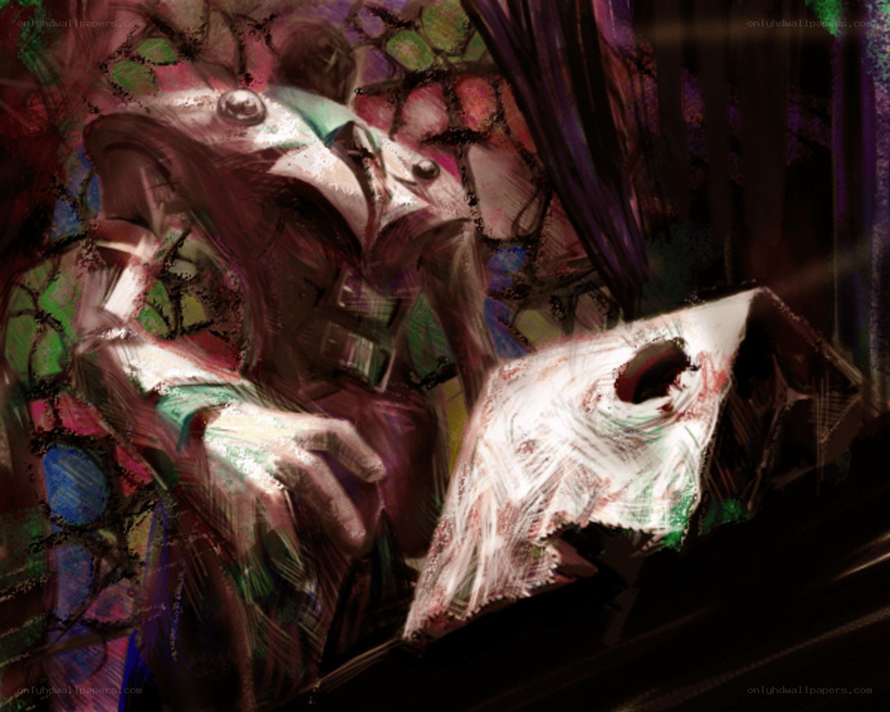 Dark fantasy creature with book