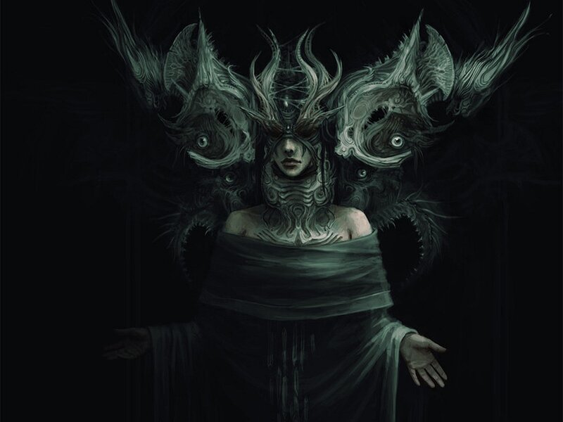 dark fantasy creature with multiple eyes