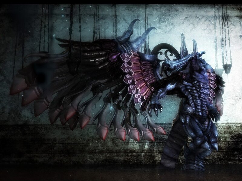 dark fantasy creature with wings