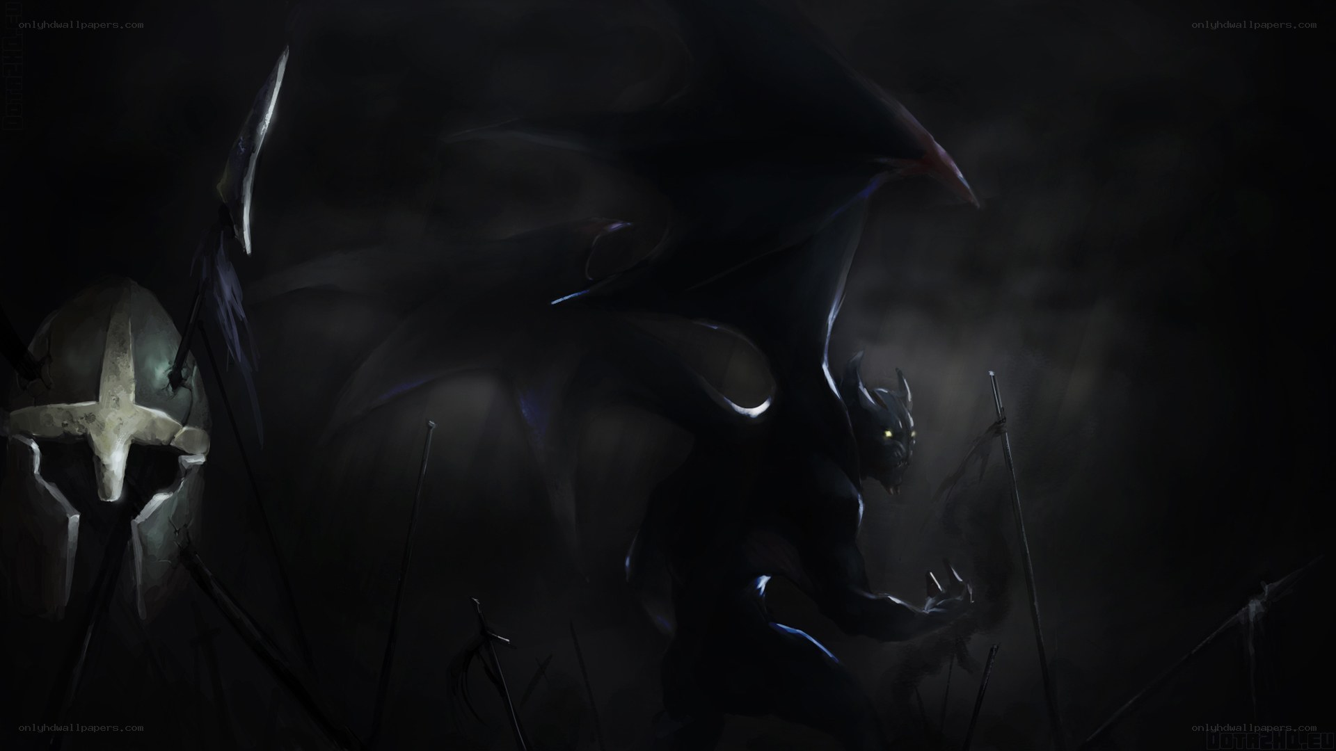 Dark fantasy demon encounter