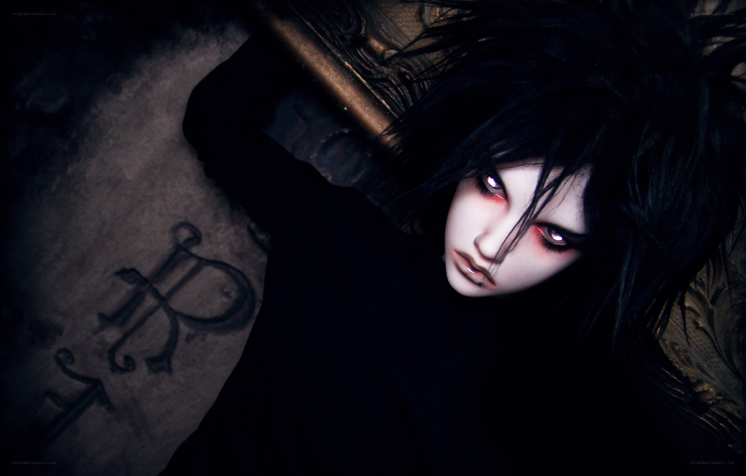 dark fantasy doll portrait