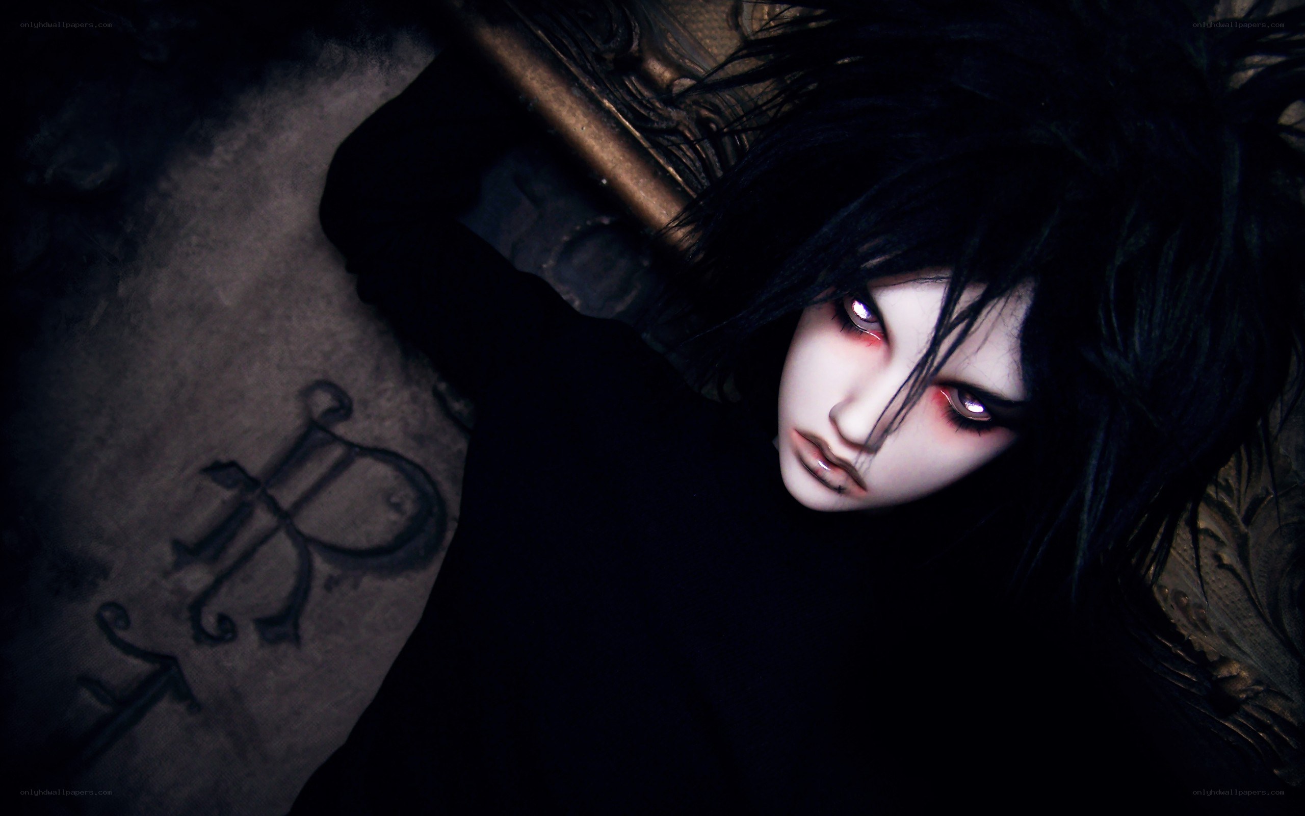 dark fantasy doll portrait