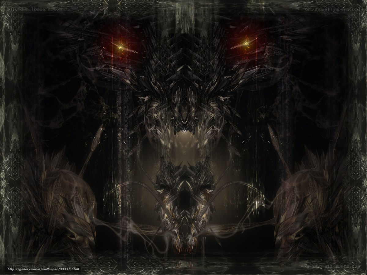 Dark fantasy dragon creature