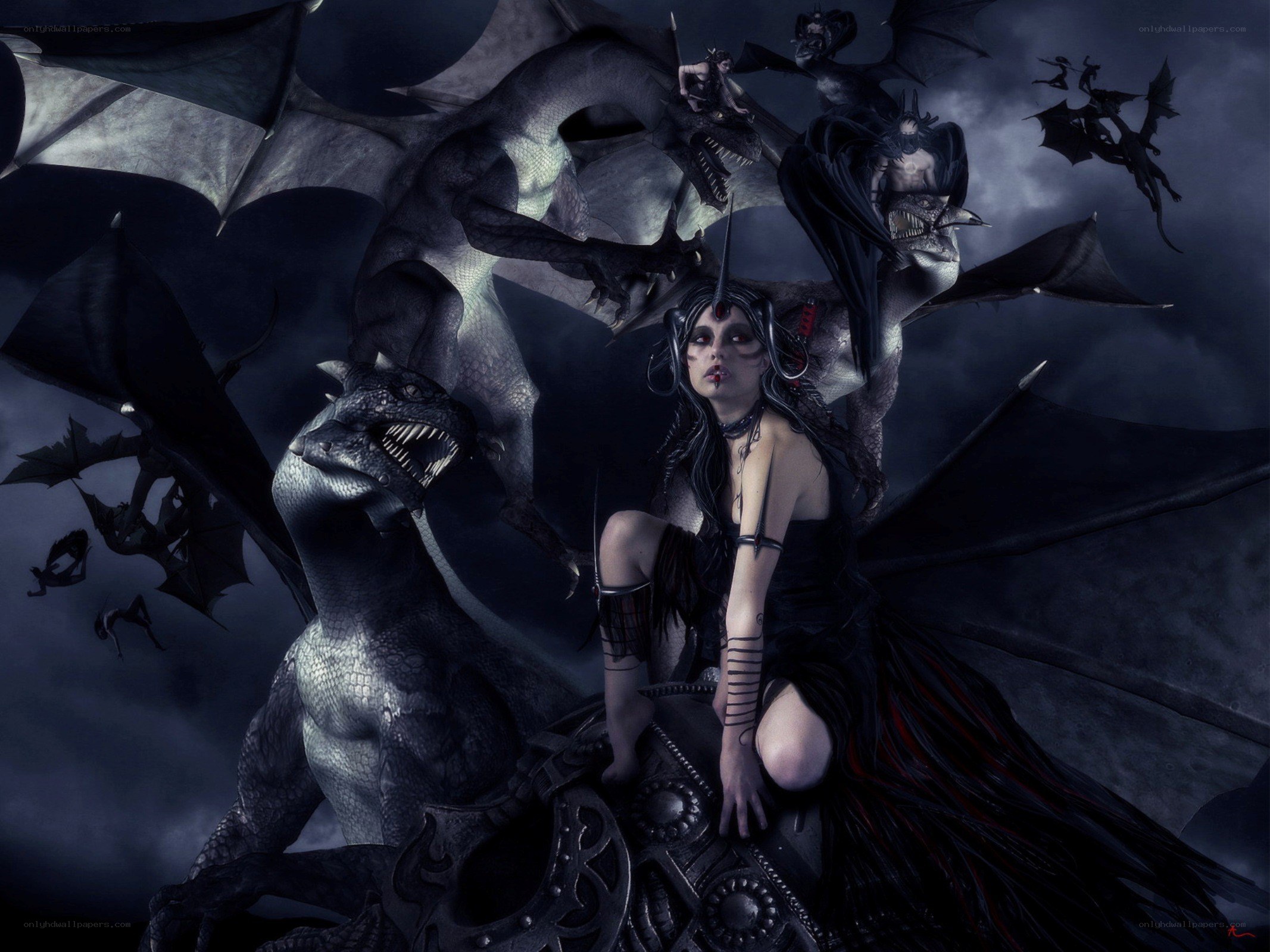 dark fantasy dragon queen