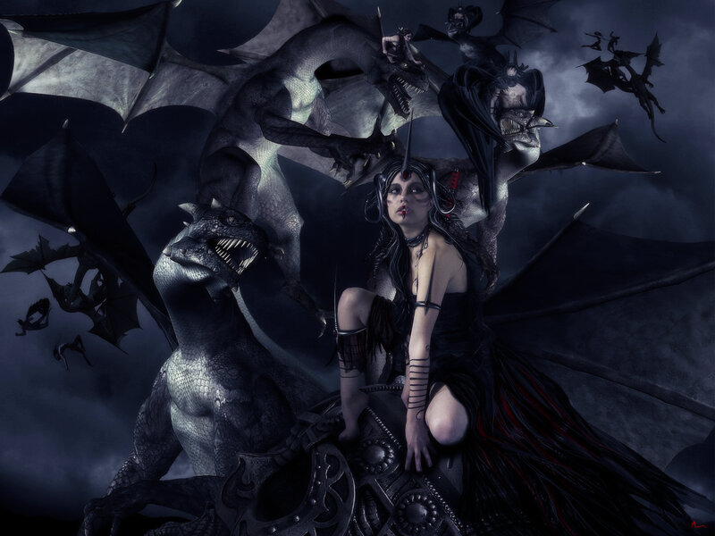 dark fantasy dragon queen