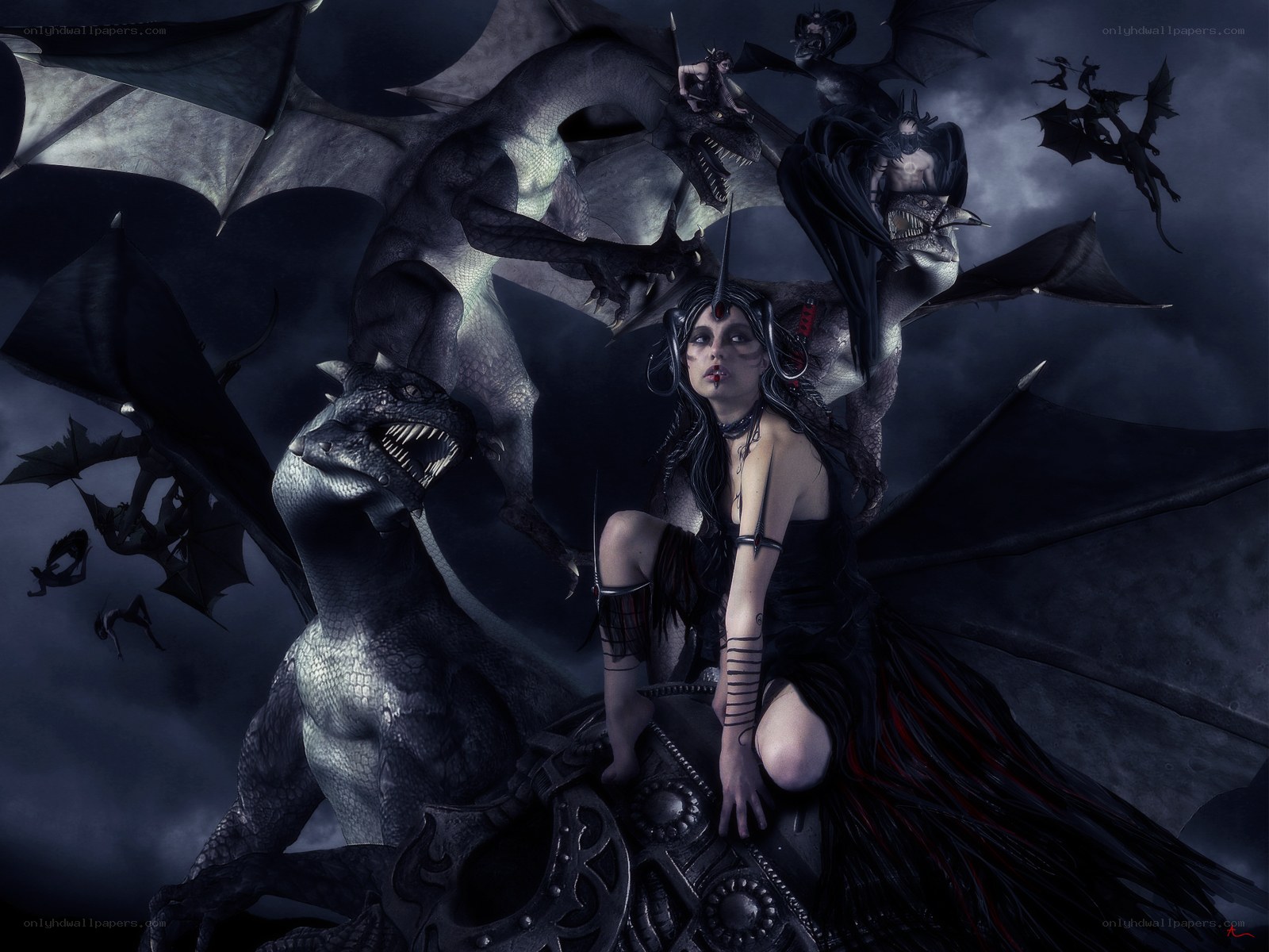 dark fantasy dragon queen