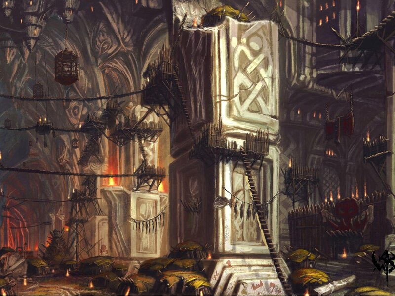 dark fantasy dungeon interior