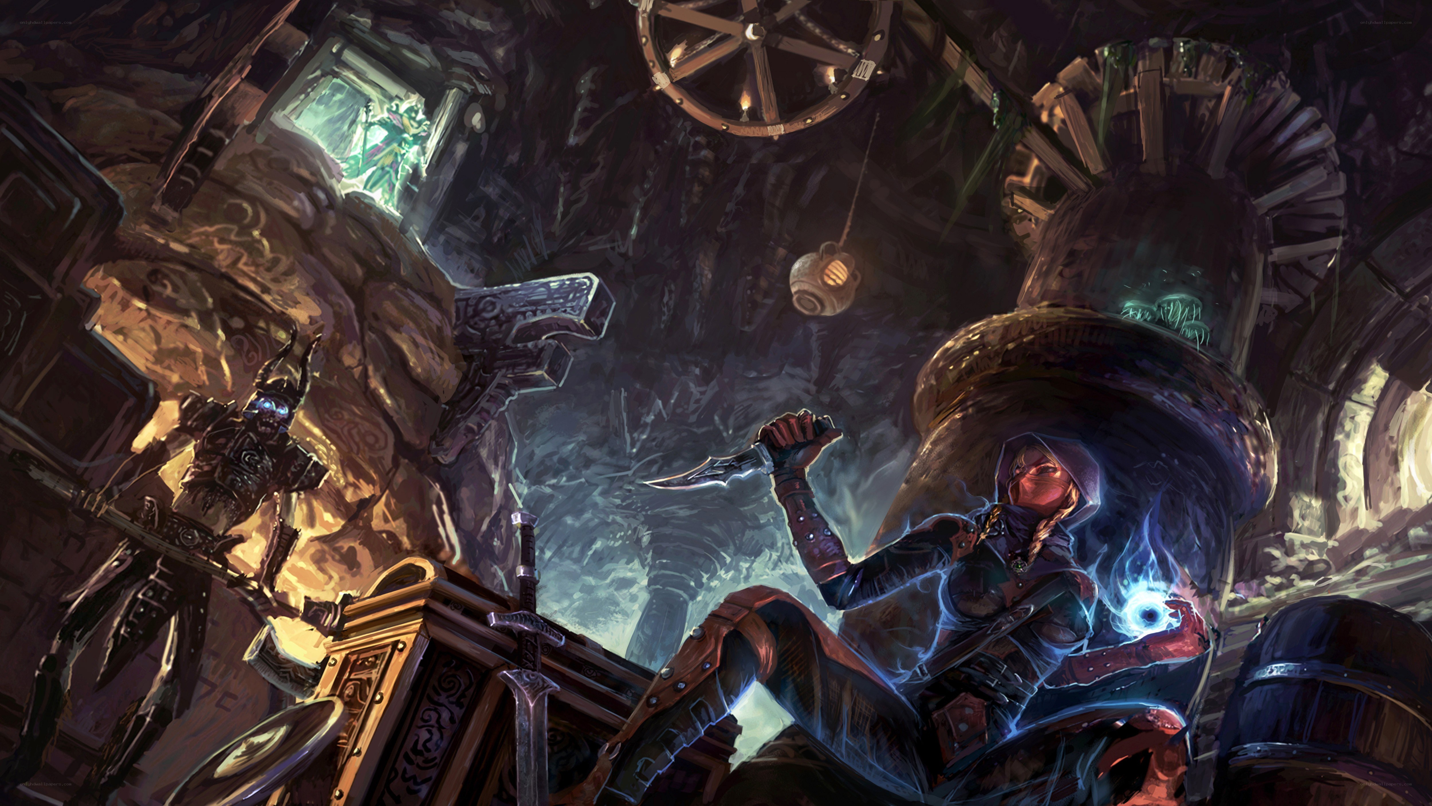 Dark fantasy dungeon scene