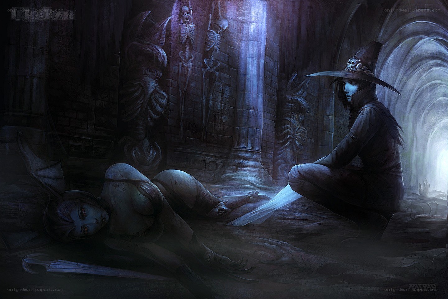 Dark fantasy dungeon scene
