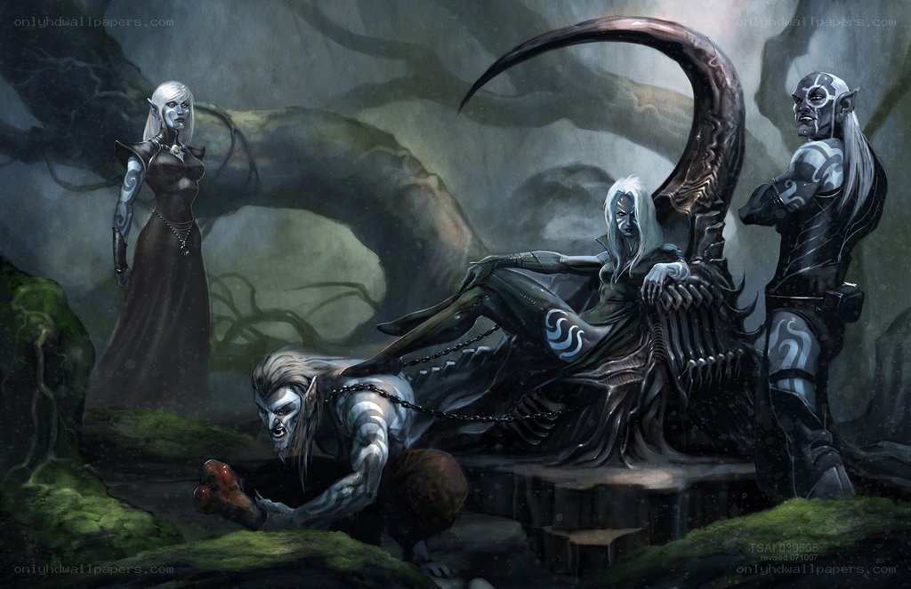 Dark fantasy elven court