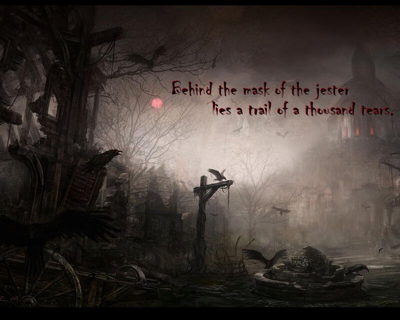 Dark fantasy graveyard scene