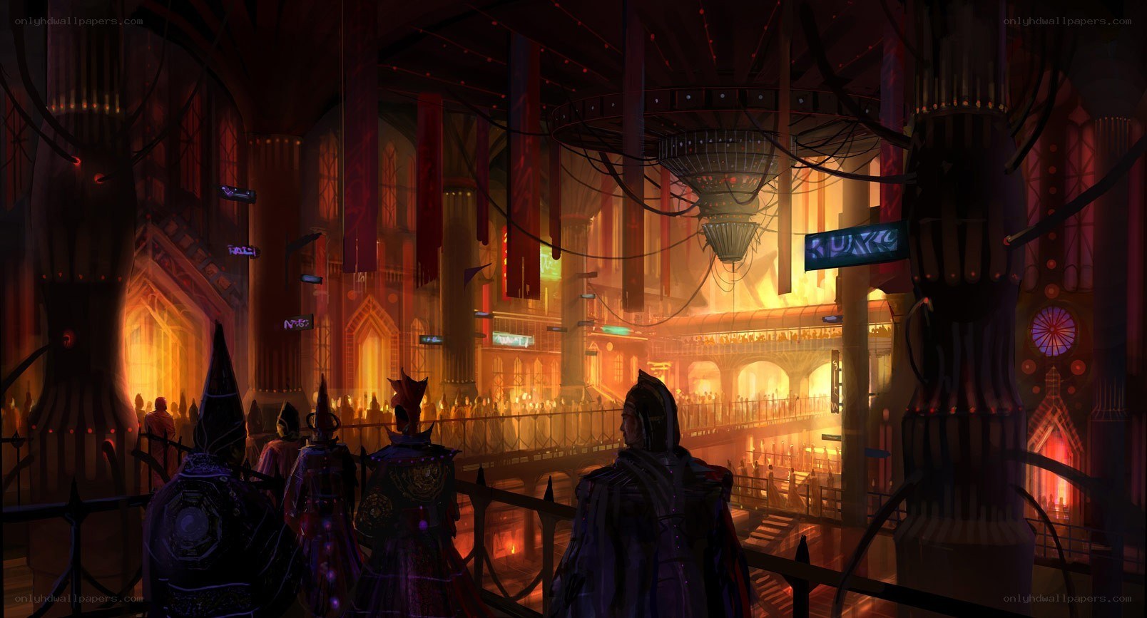 dark fantasy hall gathering