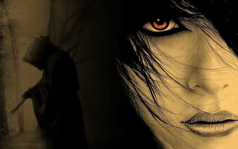dark fantasy horror scene