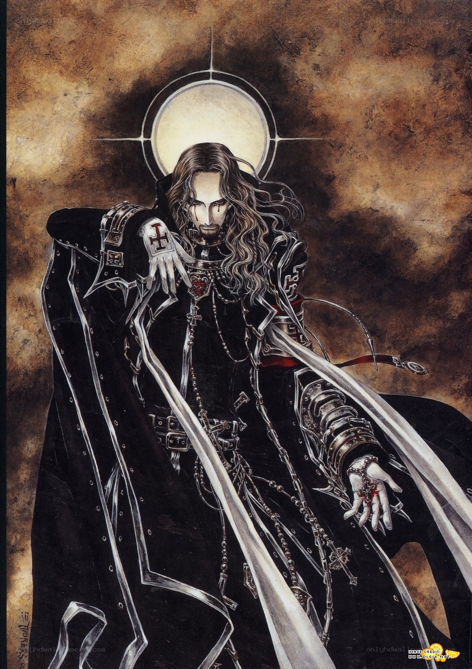 Dark fantasy knight with sword